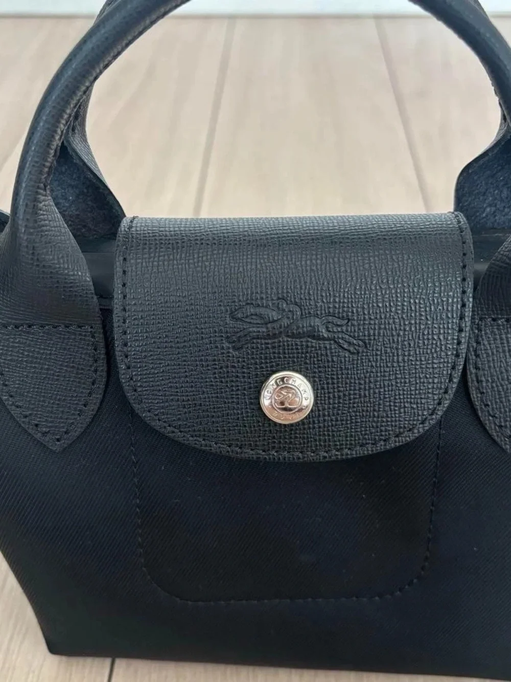 NWT Longchamp Le Pliage Energy Black Handbag Mini Pouch 2Way Crossbody Tote XS - Picture 3 of 7